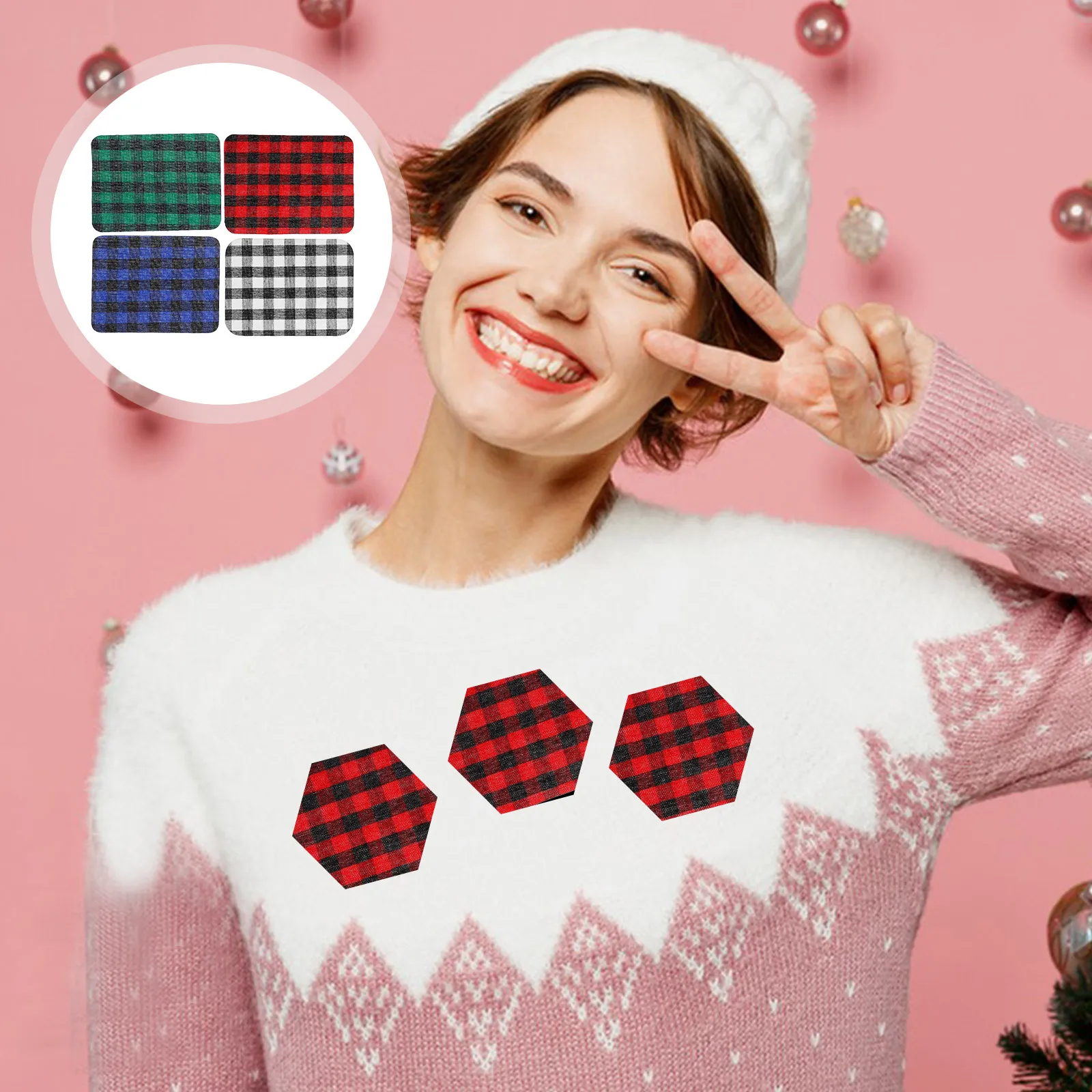 

12 pcs Plaid Patches Iron On For Jeans Repair Decorative Checkered Fabric Mending Kits Heat Resistant Adhesive Nursery Crafts