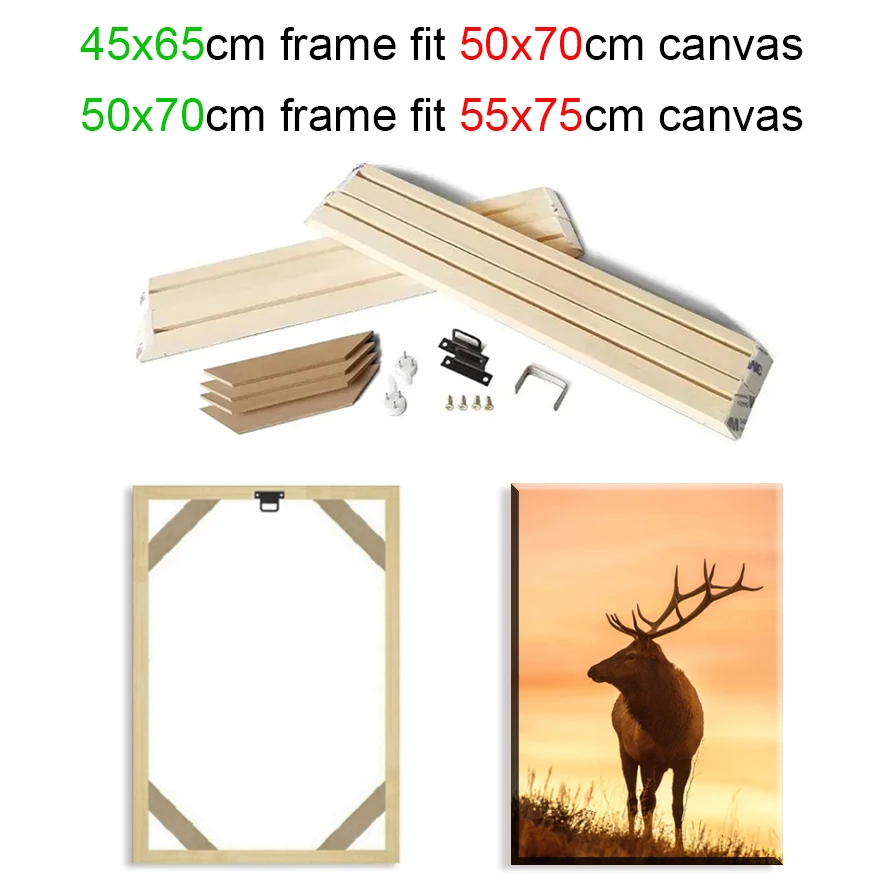 45x65 50x70cm Leinwand Malerei Rahmen Ölgemälde Rahmen Leinwand Diamant Malerei Rahmen Leinwand DIY Holz Wand rahmen Dekoration