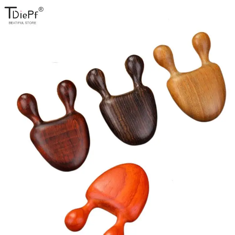 1PCS Red Rosewood Facial Massage Comb Wooden Handle Piece Golden Sandalwood Eye Nose Massage Small Snail Comb масажеры для лица