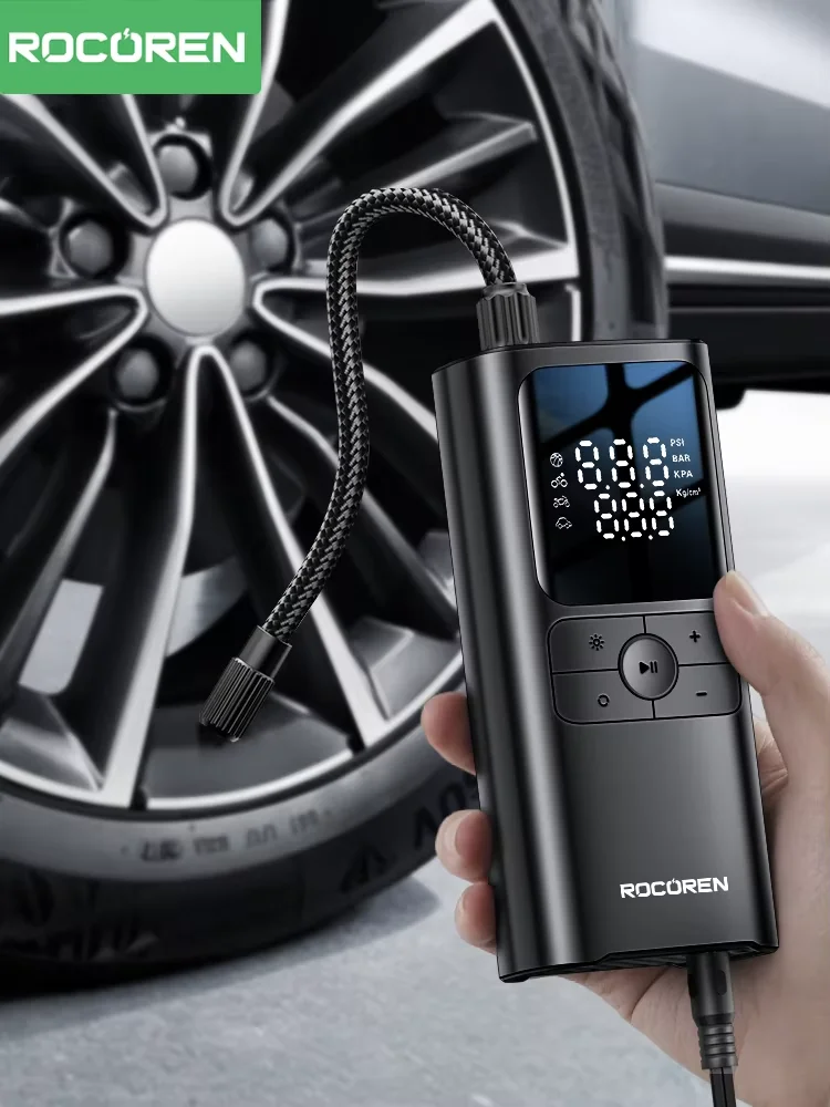 AliExpress Rocoren Car Compressor Air Pump Display Portable Inflator 12V High Pressure Auto Tyre Inflatable For Car Boat Motorcycles Bike