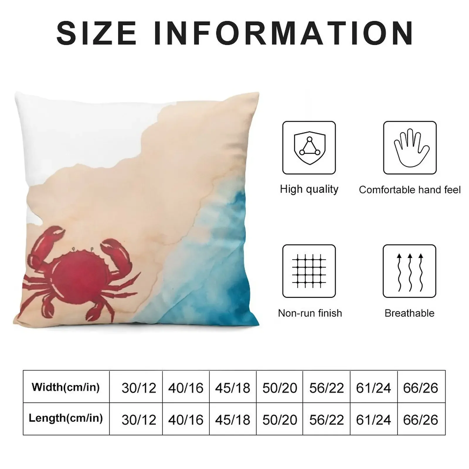 Crabby Day Throw Pillow Pillow Case Pillow Decor pillows decor home