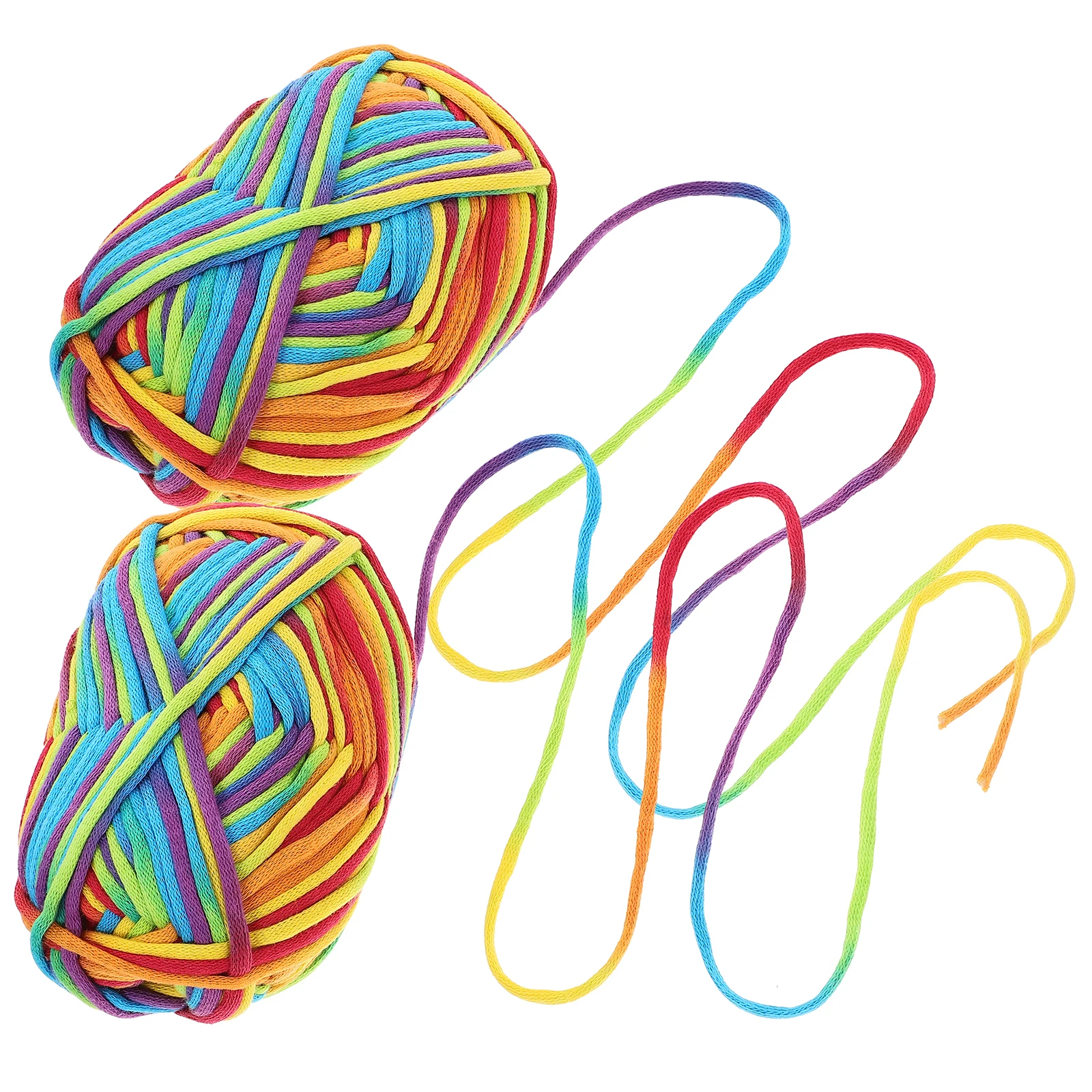 

2pcs Rainbow Yarn Scarf Colorful Variegated Cotton Yarn Crochet Accessories Multifunction Knitting Soft Portable Craft