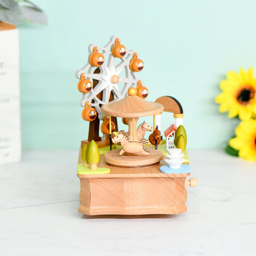Desktop music box creative cartoon ornament birthday gift creative exquisite music box carousel Ferris wheel