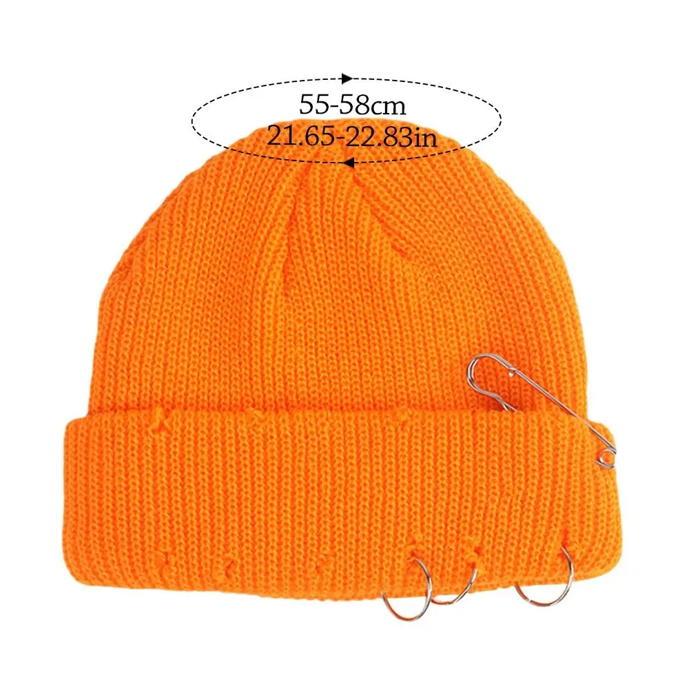 Fashion Hole Hat Warm Knitted Hat Soft Thick Wool Hat Winter Warm Ski Hat Loose Hat Casual Hat for Men Women