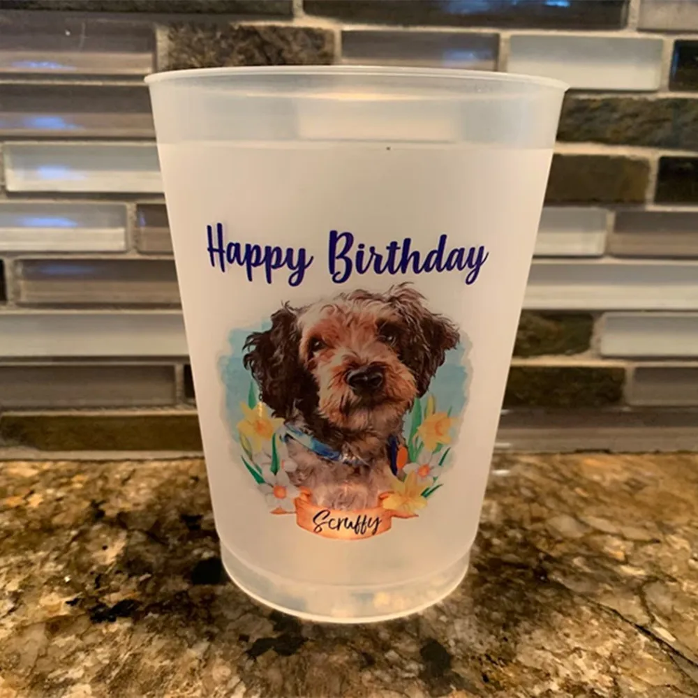 

16oz Frost Flex Personalized Cups, Housewarming Gift, Monogrammed, Weddings Cups, Photograph Cups, Pet party, Dog, Cat