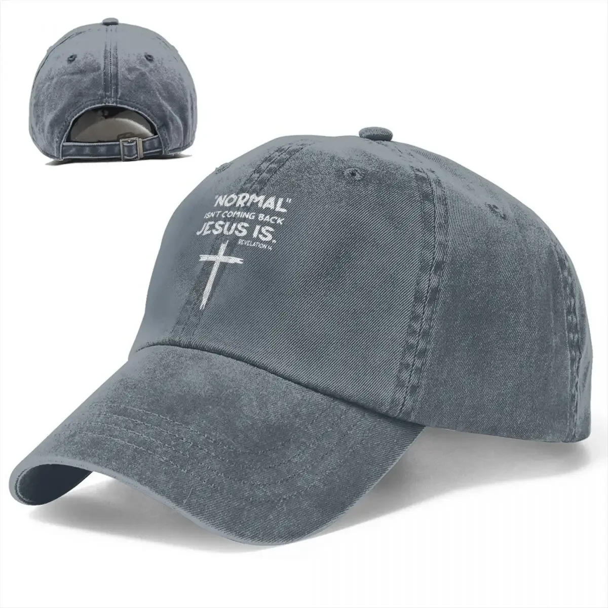 Czapka z daszkiem w stylu vintage czapka typu snapback normalnie nie nadchodzi powrót jezus letnia czapka jesienna chrześcijańska sprana 100%