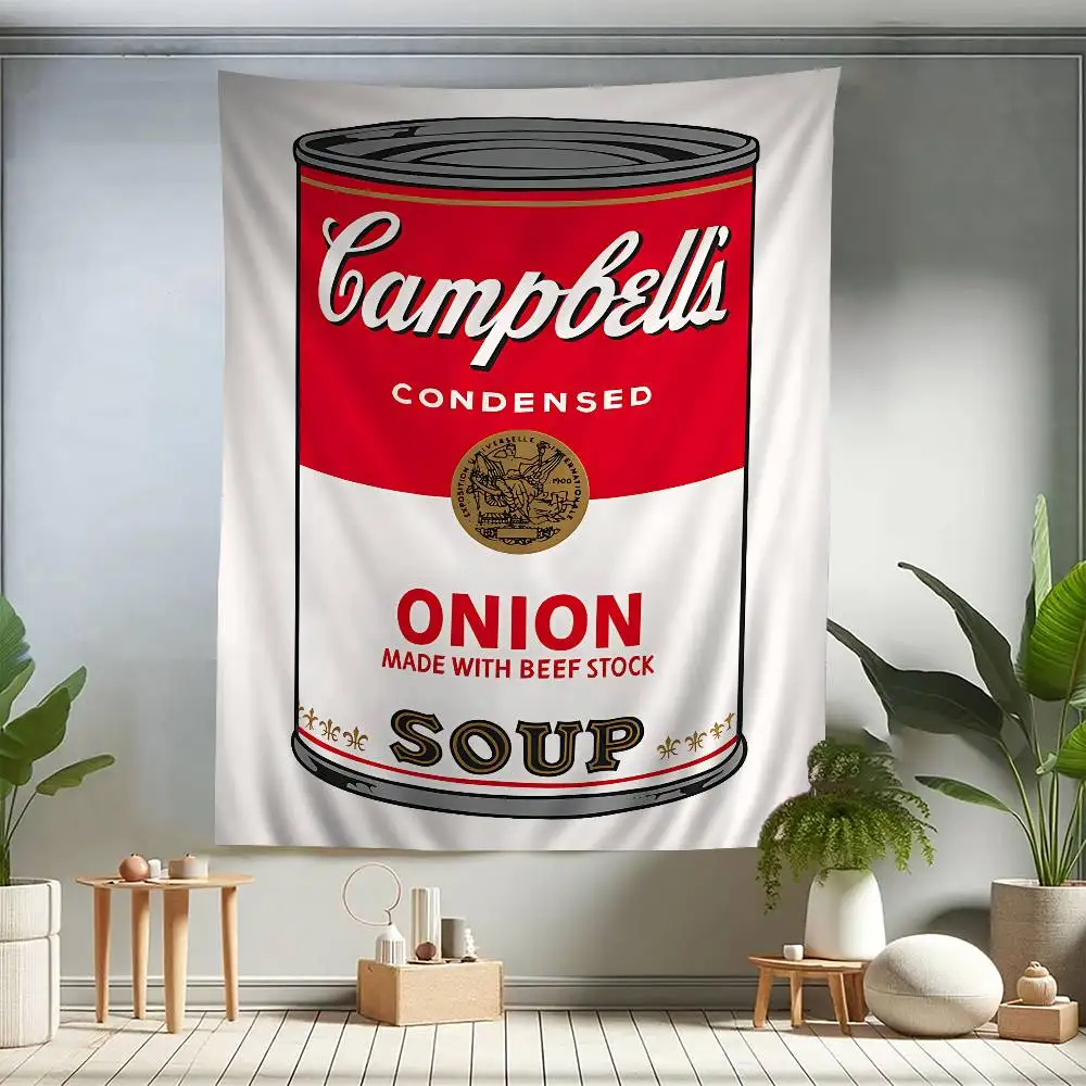 AndyS W-Warhol Pop Art Tomato Soup Hanging Bohemian Tapestry Hanging Tarot Hippie Wall Rugs Dorm Home Decor