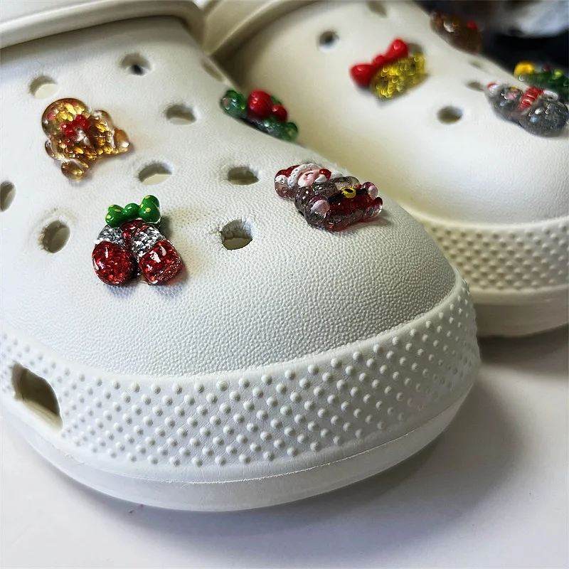 Christmas Shoe Charms Set  for Clogs and Sandal Decoration DIY Accessories for Xmas Sparkle Xmas Series and Festive Occasions