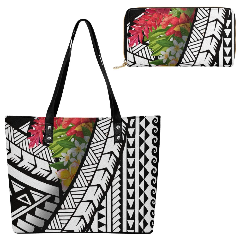 

Fiji Casual Pattern Travel Women'S Bags Polynesian Custom Handbags Gym Wallets And Handbags Shopping Classic Hawaiian Bag Sets