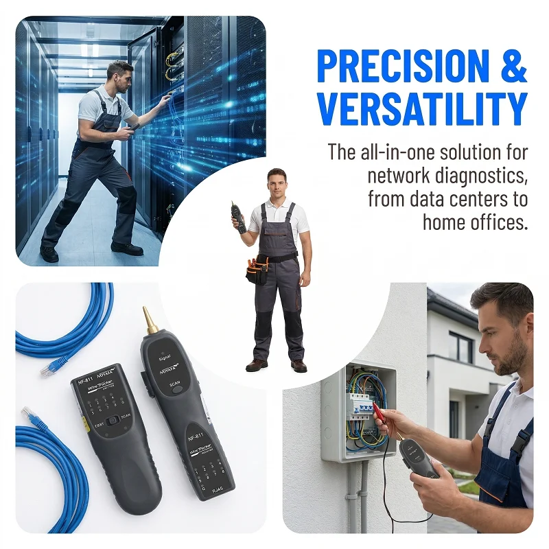NF-811 Profesjonalny lokalizator kabli sieciowych 60V z zabezpieczeniem przed przepaleniem, narzędzie do trasowania przewodów dla kabli Ethernet 4-żyłowych (NOYAFA) — zdjęcie 5