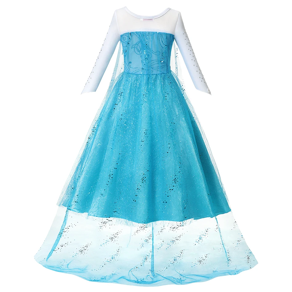 Baby Girl Princess Elsa Costume Snow Birthday Party Beading Dress for Kids Fancy Carnival Cosplay 2-12Y Children Outfits Dresses view 5