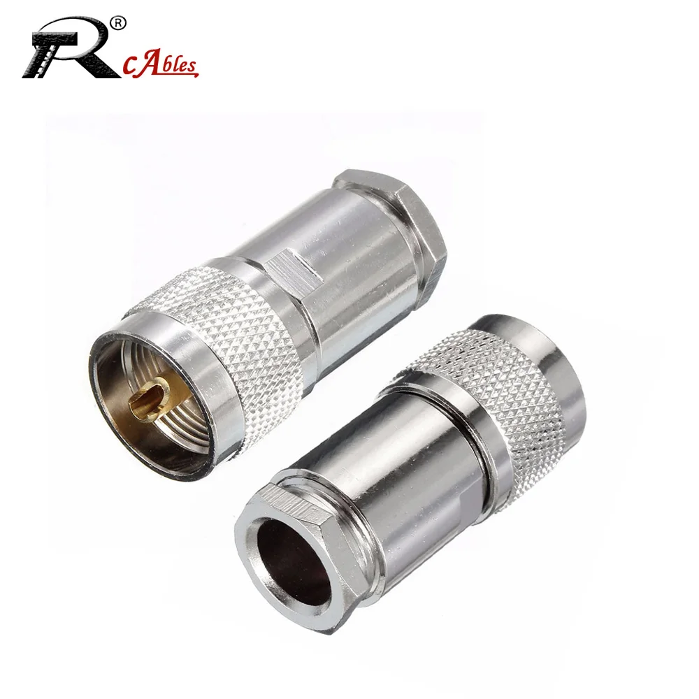 

2PCS RF Coaxila Connector SO239 UHF Female Jack and PL259 UHF Male Plug Crimp For 50-7 LMR400 Cable 50ohm RF Coaxial Adapter