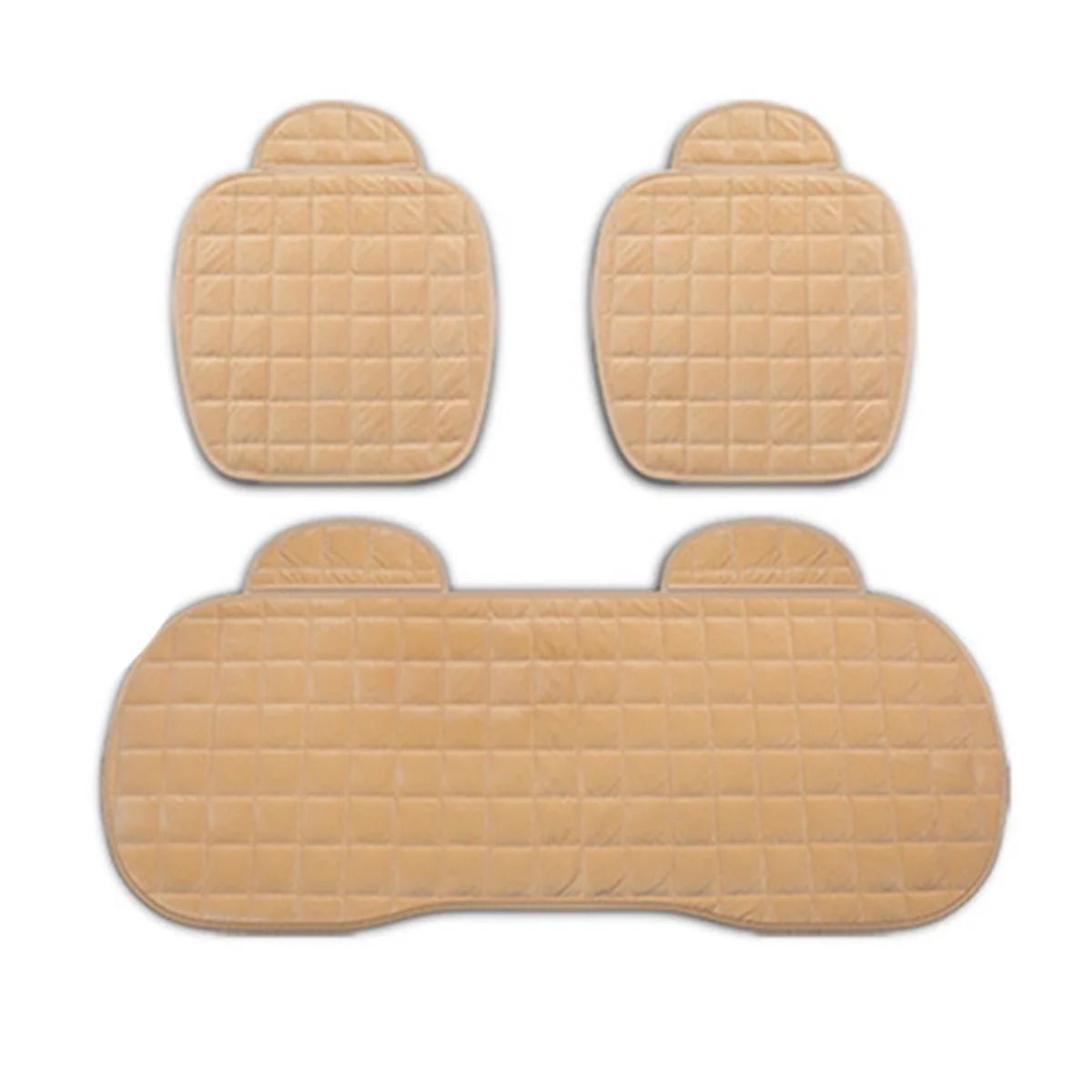 

Чехлы на автомобильные сиденья подходят для грузовика, внедорожника, фургона, автомобильные нескользящие зимние теплые защитные коврики, сохраняющие тепло, чехлы для салона автомобиля, бежевый