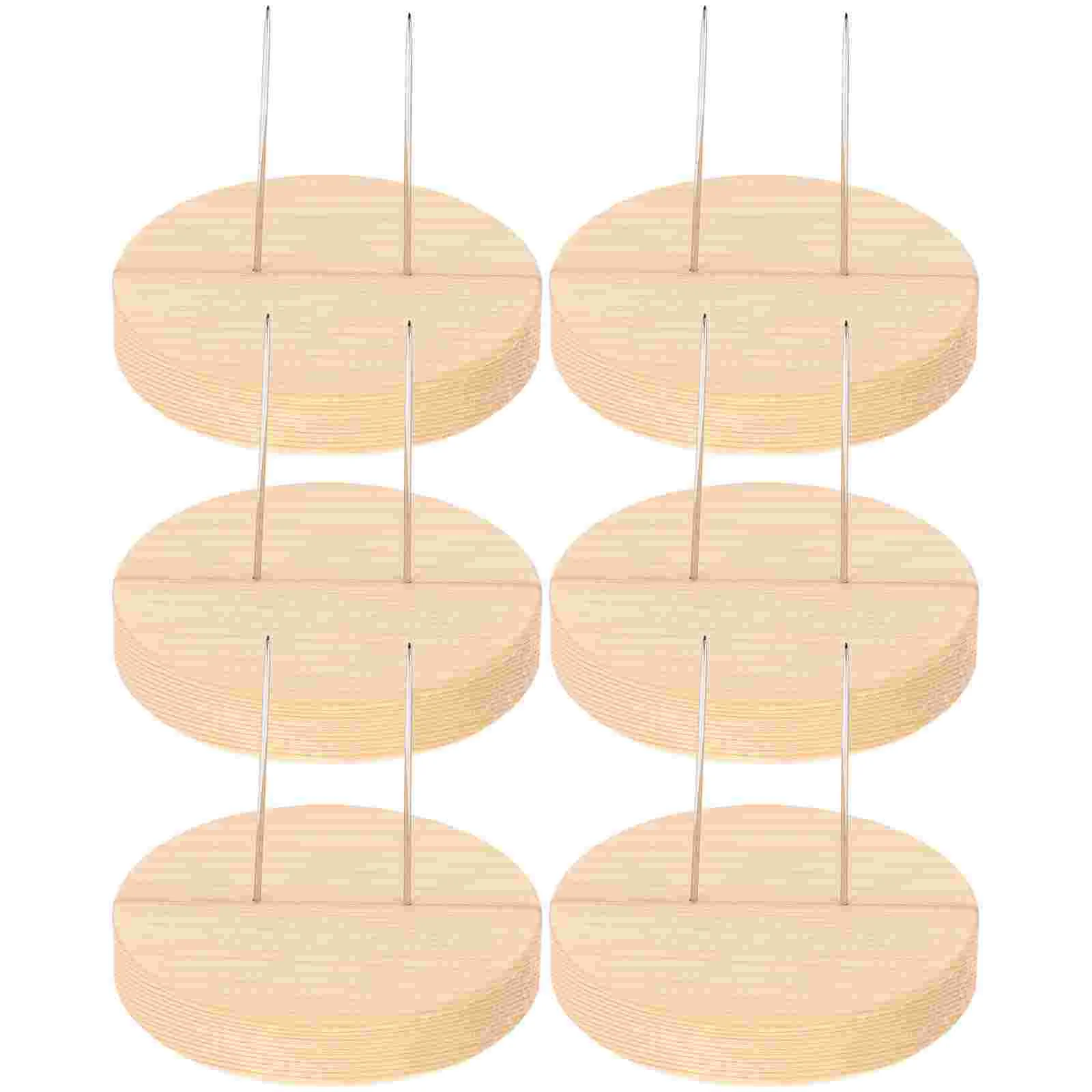 

6 Set Fun with Wooden Base Felt Animal Stand Display Needle Girls Toys Desktop