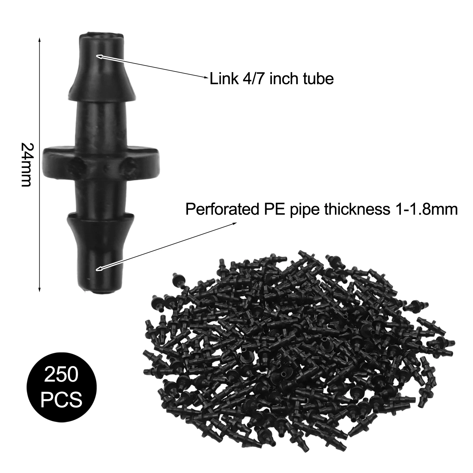 Barbed Connectors For Irrigation 250pcs for Drip Irrigation Connectors User-friendly Assembly for versatile Use In Gardens