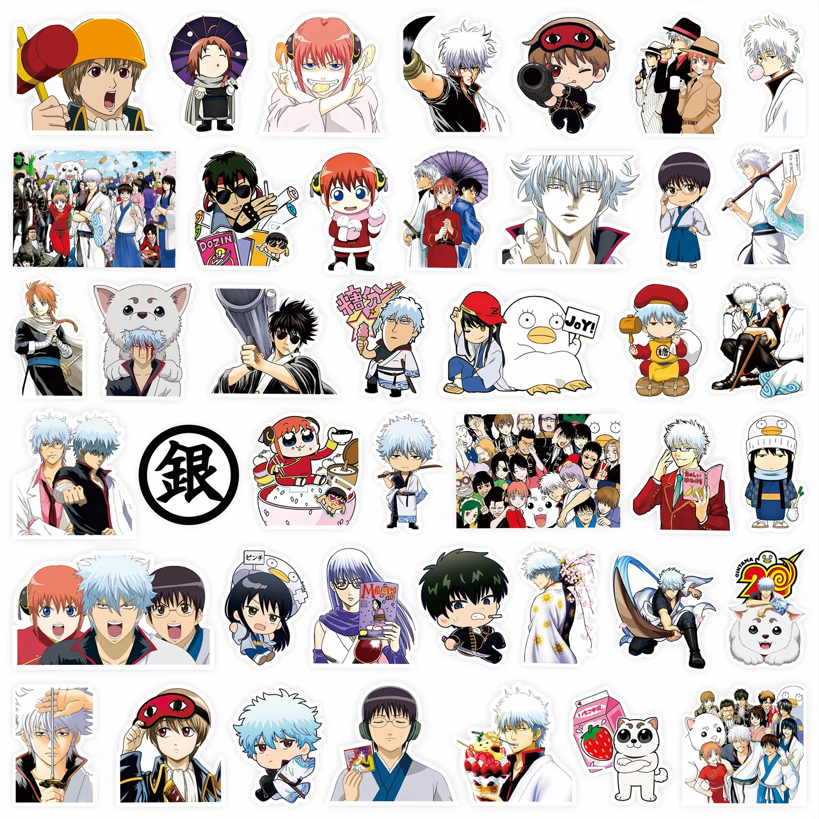 80/160 قطعة أنيمي جينتاما ملصقات باردة ساكاتا جينتوكي ملصق سيارة محمول Hijikata Toushirou الكرتون الكتابة على الجدران الشارات الاطفال لعبة هدية #4