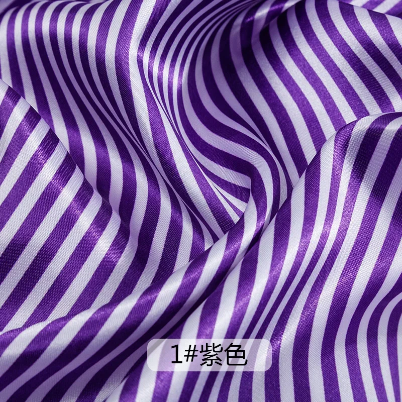 Vintage Sewing Fabric Striped Printed Fabric Satin For Pajamas Dress And Packaging Decoration T114