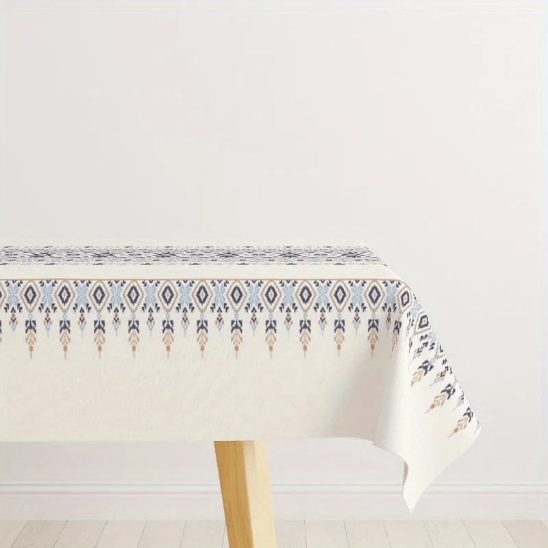 Aesthetic Polyester Table Runner Cloth for Dining Table Home Decor Nordic Geometric Pattern Winter Holiday Christmas Linens