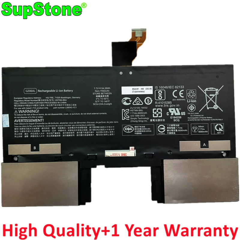Supstone-bateria do Portátil para hp Spectre Folio 13-ak0000no Ak1021nr Ak0033tu L22011001 L085431c1 Tpn-c13 Hq-tr Hstnn-ib8j Gz06xl