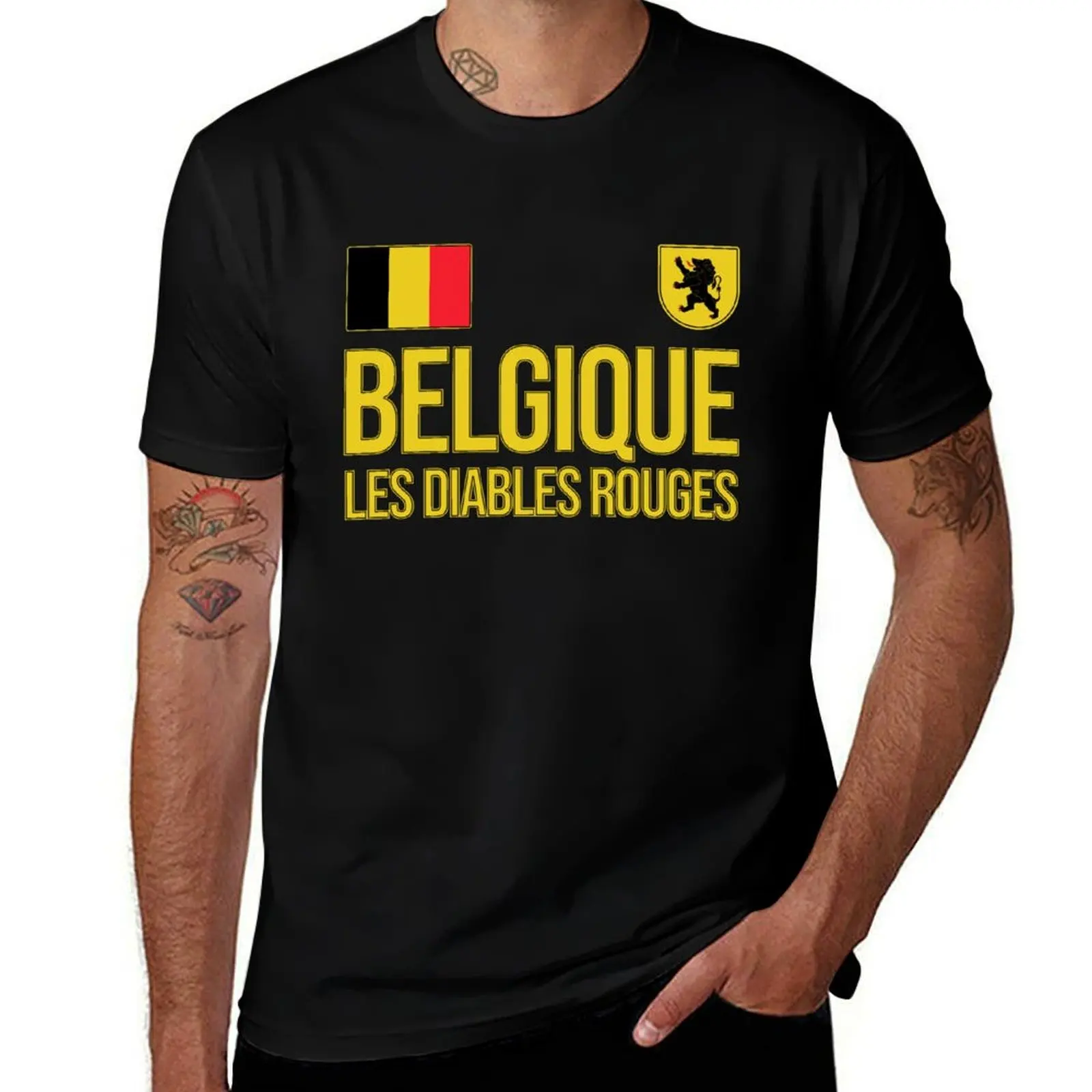 

Belgique Les Diables Rouges Belgium Support T-Shirt man t shirts graphic t shirt custom print T-shirt