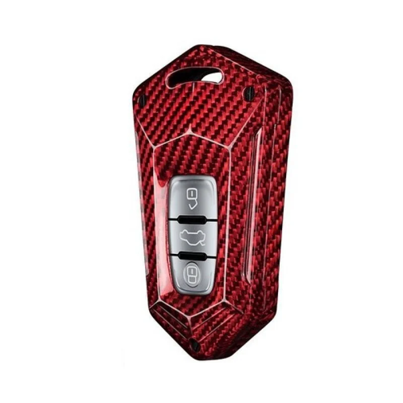 A + ألياف الكربون سيارة مفتاح بعيد فوب غطاء حامل المفاتيح لأودي Q5 A3 A6 A7 #4