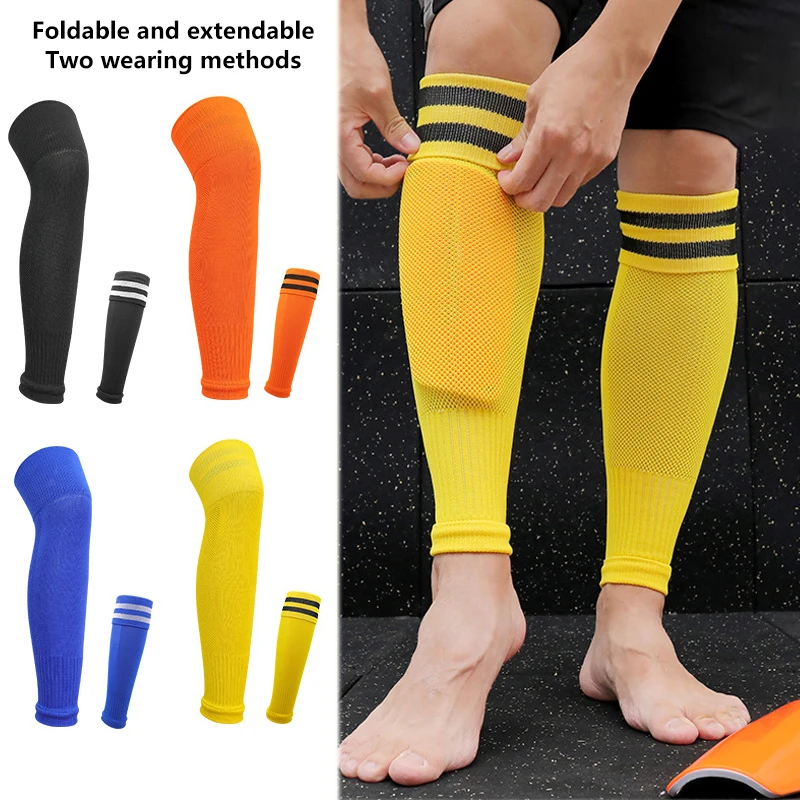 

1 Pair Sports Compression Soccer Shin Guard Pad Sleeve Sock For Adult Children Leg Protective Support Football Leg Calf Sleeve