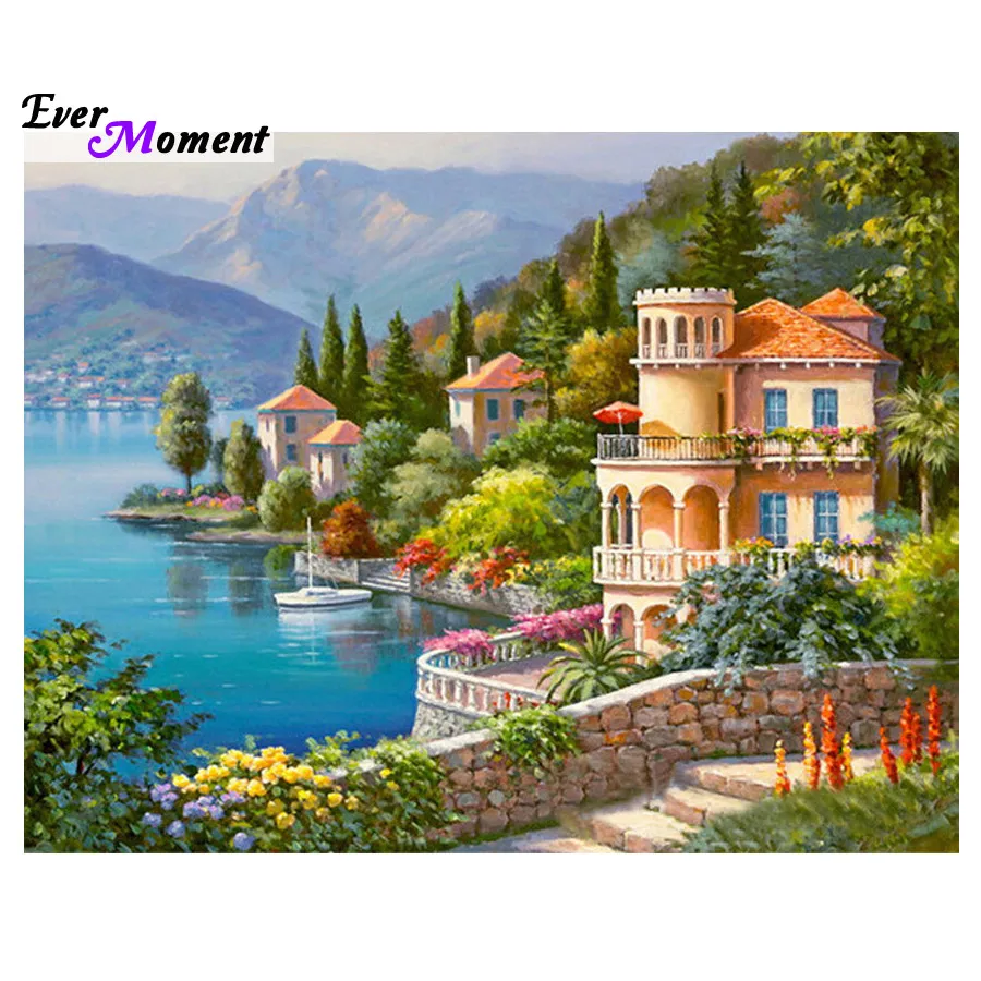 

Новое поступление, живописный замок, набор для вышивки крестом, мозаика, Алмазная вышивка, Алмазная мозаика, полная шестерня ASF336