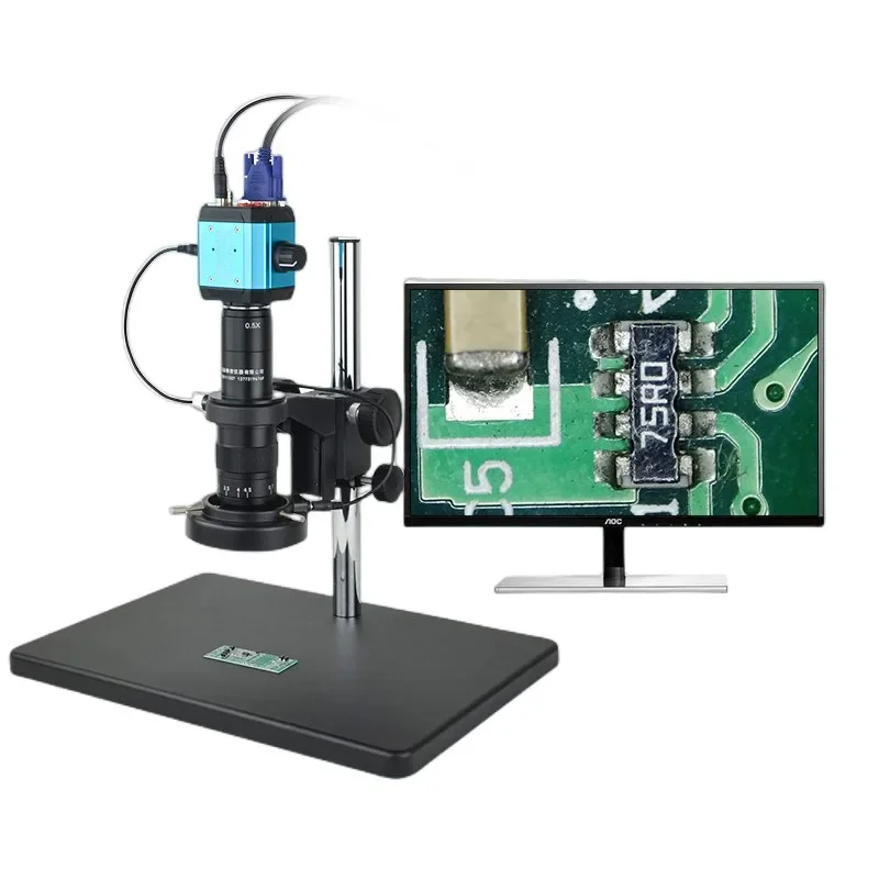 Microscopio elettronico industriale HD CCD ad alto ingrandimento riparazione telefono cellulare con display video digitale professionale