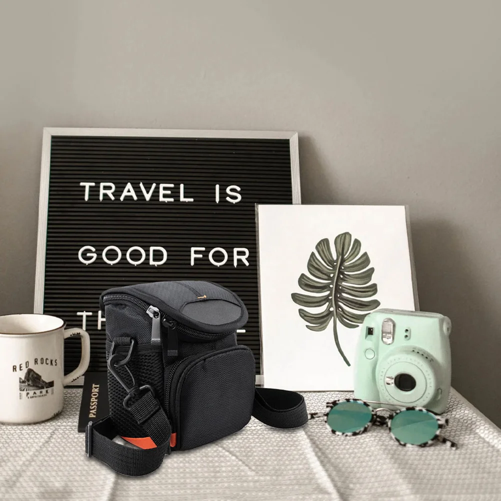 

Shoulder Bag For A6000 A6300 A5100 Layered Storage Durable Nylon Case Dustproof Protection Travel Friendly Bear Design Camera