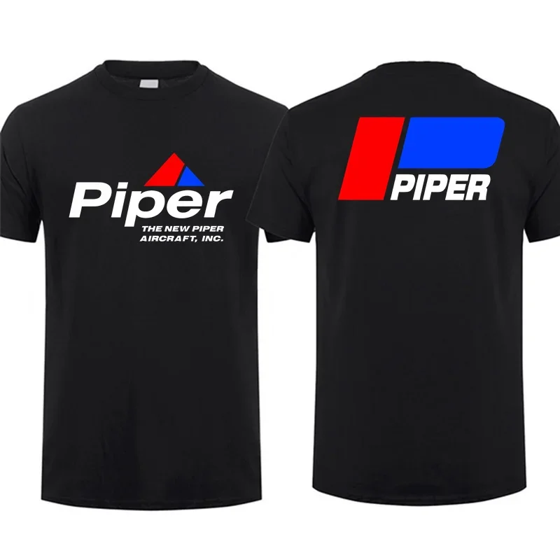 2024 Men T Shirt Casual New Piper Aircraft Logo T-shirt Graphic Summer Short Sleeves 100% Cotton S-3XL Cool Tee