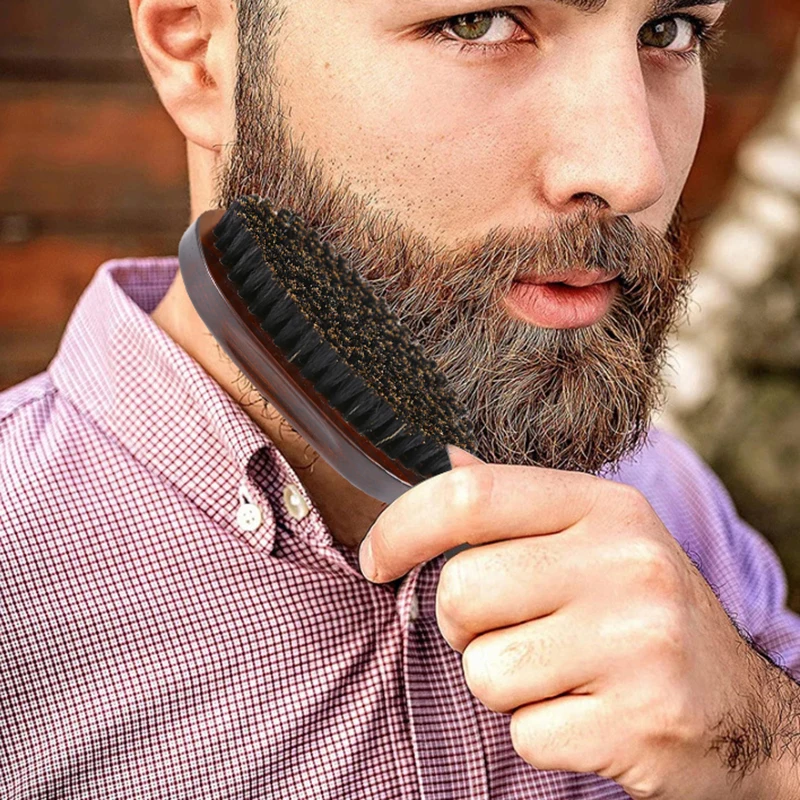 Natural Boar Bristle Beard Brush For Men Bamboo Face Massage That Works Wonders To Comb Beard And Mustache