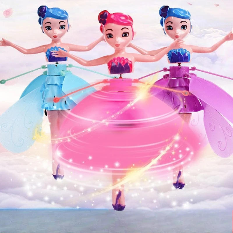 Induction Fairy Girl Children Induction Aircraft Flying Spinning Elf Girl Toy Aircraft Resistant To Falling Multiple Colors