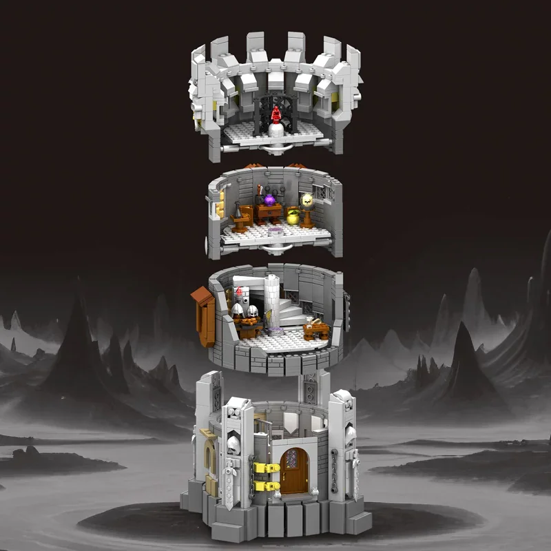 1818PCS Esperto Creativo Mago Medievale Torre Building Blocks Set Street View Castello Modello Architettonico Mattoni Puzzle Giocattoli Regalo