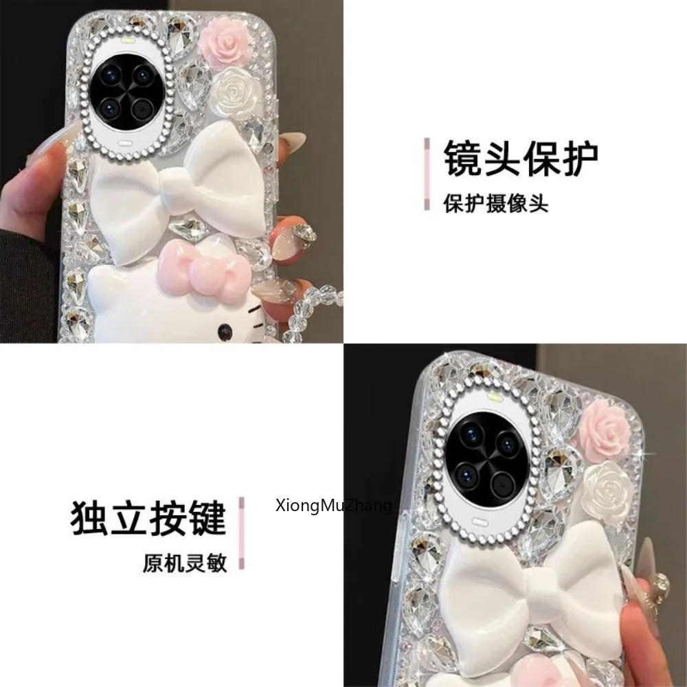 Sanrio Hello Kitty Luxus Glitzer Strass Schleife Hülle für Huawei Mate 80 70 60 50 Pura 80 Ultra 70 P60 Nova 15 11 12 13 14 – Detail 6