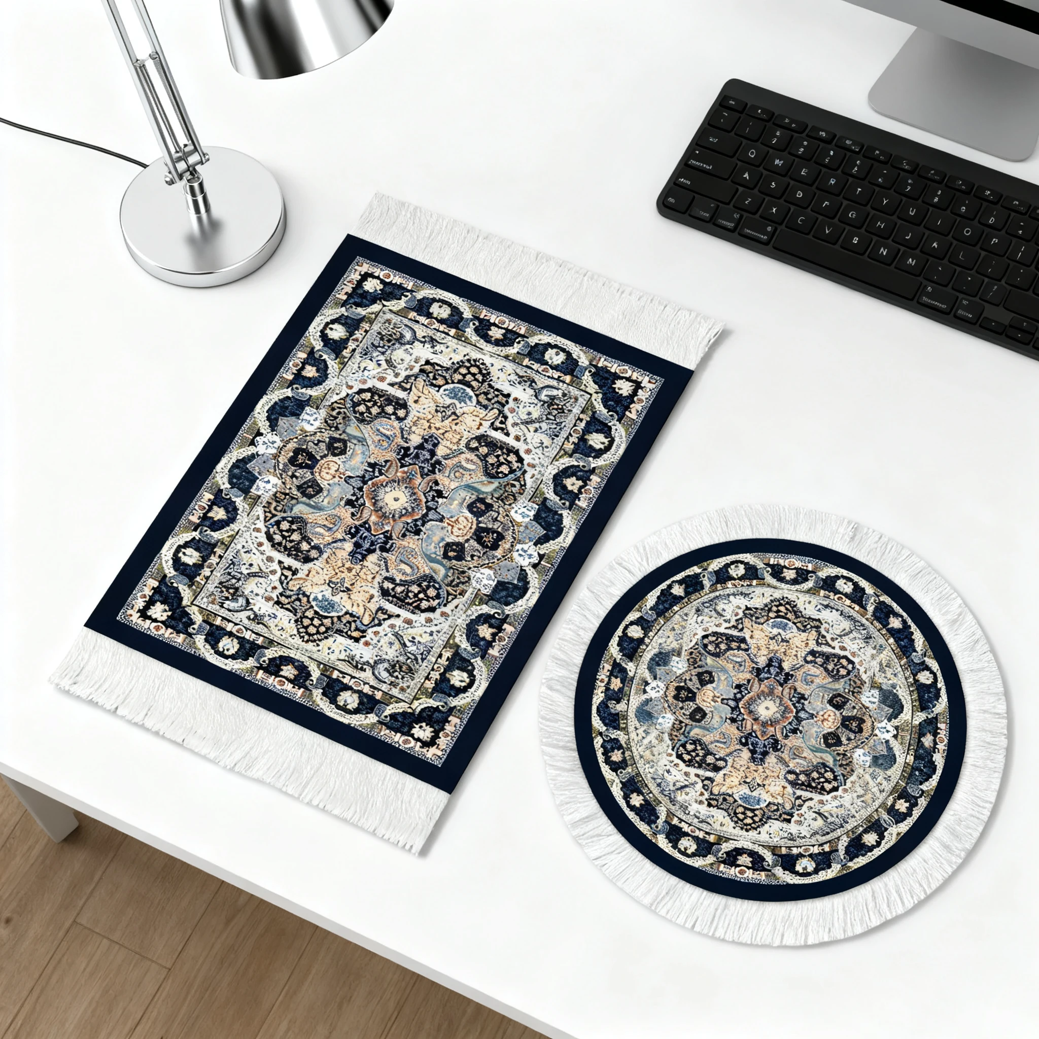 

2-Piece Set, Square + Round Mouse Pad Combination, Bohemian Style, Middle Eastern Style, Suitable for Office, Mouse Accessories, Smooth Surface, Non-Slip and Wear-Resistant Bottom
