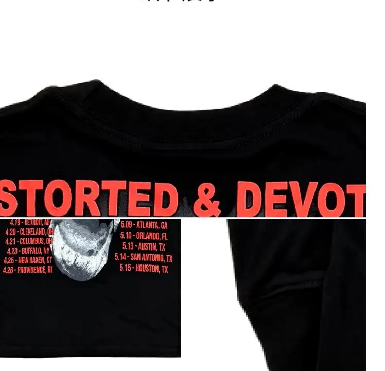 High New Men destrted devoted CHE ENCORE TOUR MERCH T Shirts T-Shirt Hip Hop Skateboard Street Cotton T-Shirts Tee Top Long #H16