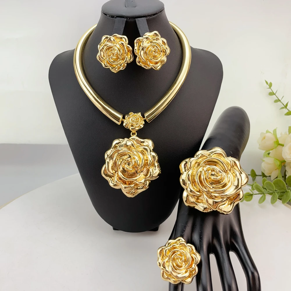 

Latest Brazilian Exquisite Handmade Beautiful Necklace Wedding Party Accessories Fashion Women Jewelry Set FHK23931