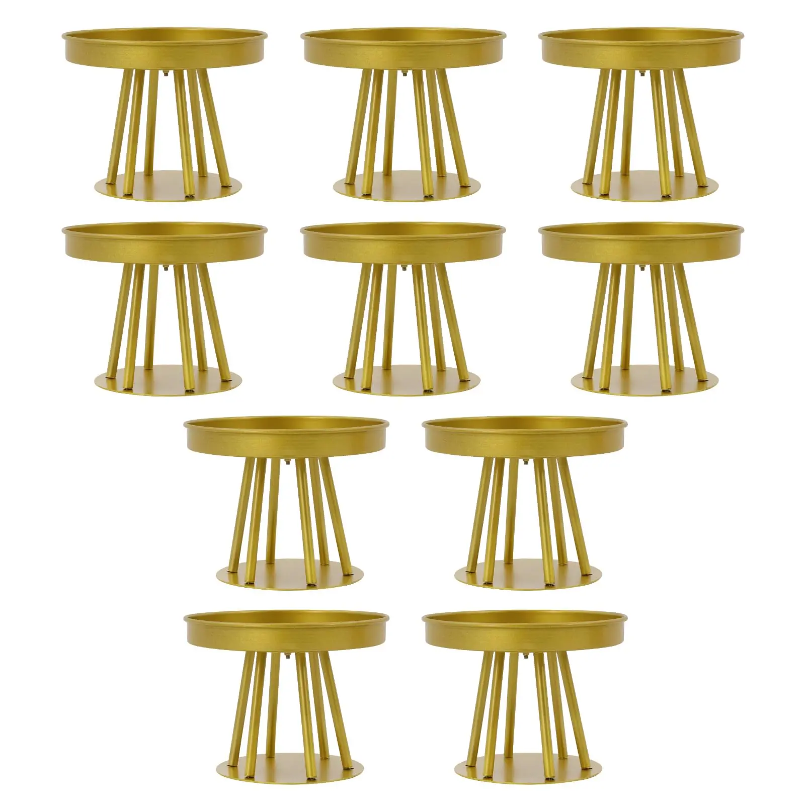 

10 Pcs Gold Circular Flower Vase Wedding Centerpieces for Table, 7.87" L X 5.91" H Metal Flower Stand for Wedding Decoration, Ce