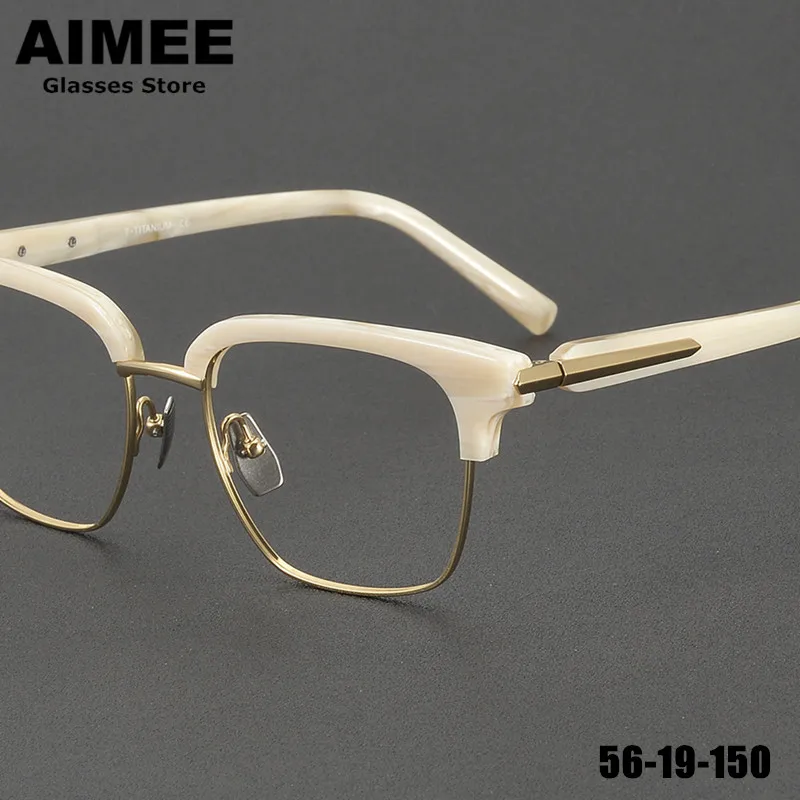 brand-designer-men's-business-square-eyeglasses-fashion-browline-titanium-acetate-glasses-frame-pure-handmade-spectacles-gafas