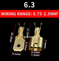 100Pcs 2.8mm 4.8mm 6.3mm Plug Spring Female Male Spade Cold Crimp Terminals Car Speaker Electrical Wire Connectors Set
