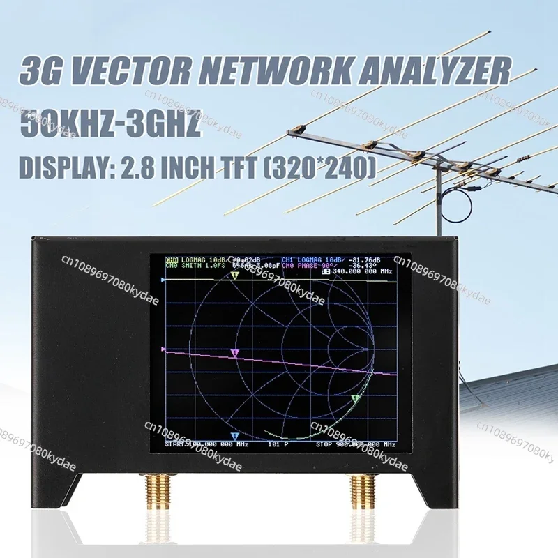 V2 3G Vector Network Analyzer 2.8 Inch TFT Touch Screen SAA2 Shortwave Antenna Analyzer HF VHF UHF Metal Nano Tester