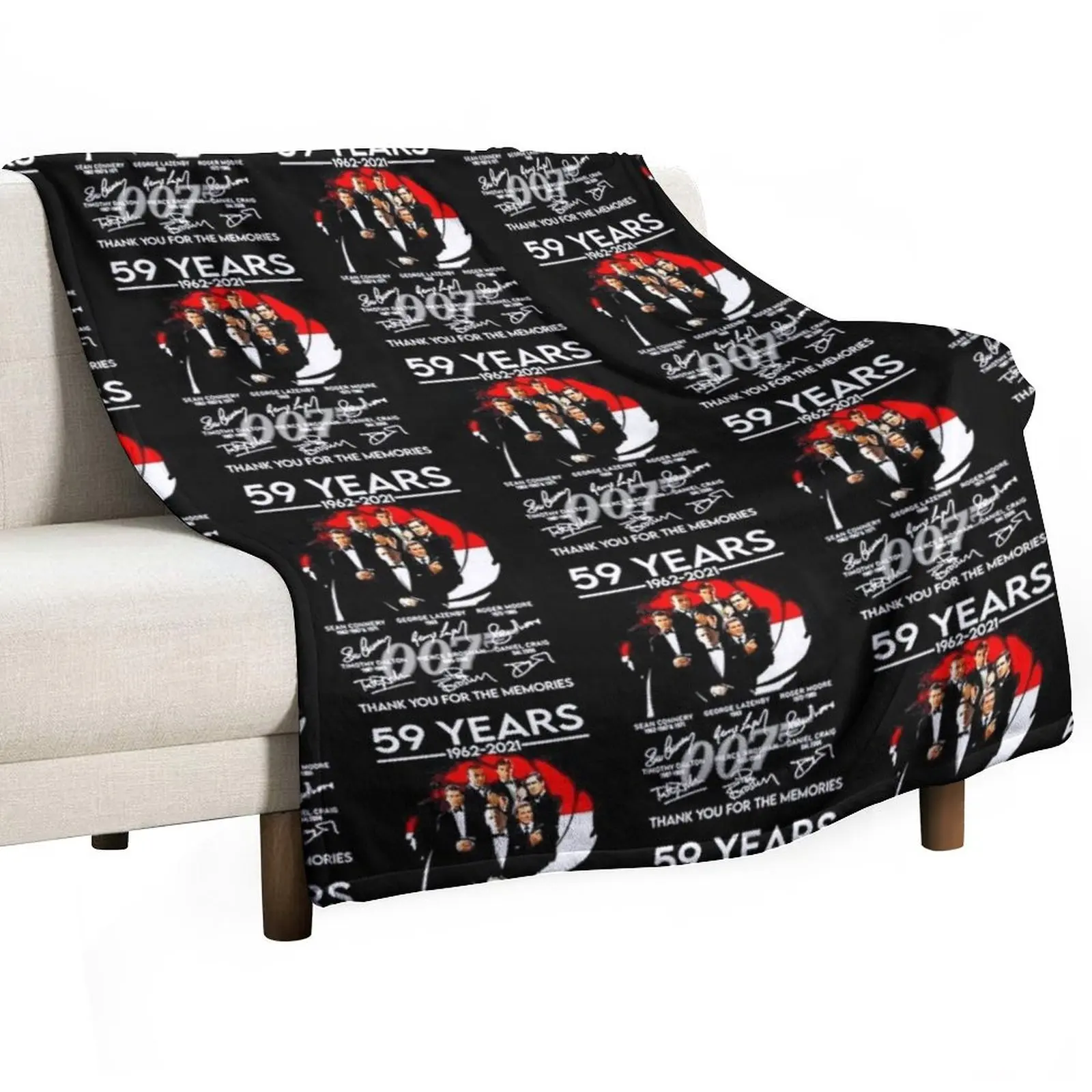 077 59 YEARS 1962 2021 SIGNATURES THANK YOU FOR THE MEMORIES Throw Blanket Travel sofa bed for babies Soft Big Blankets