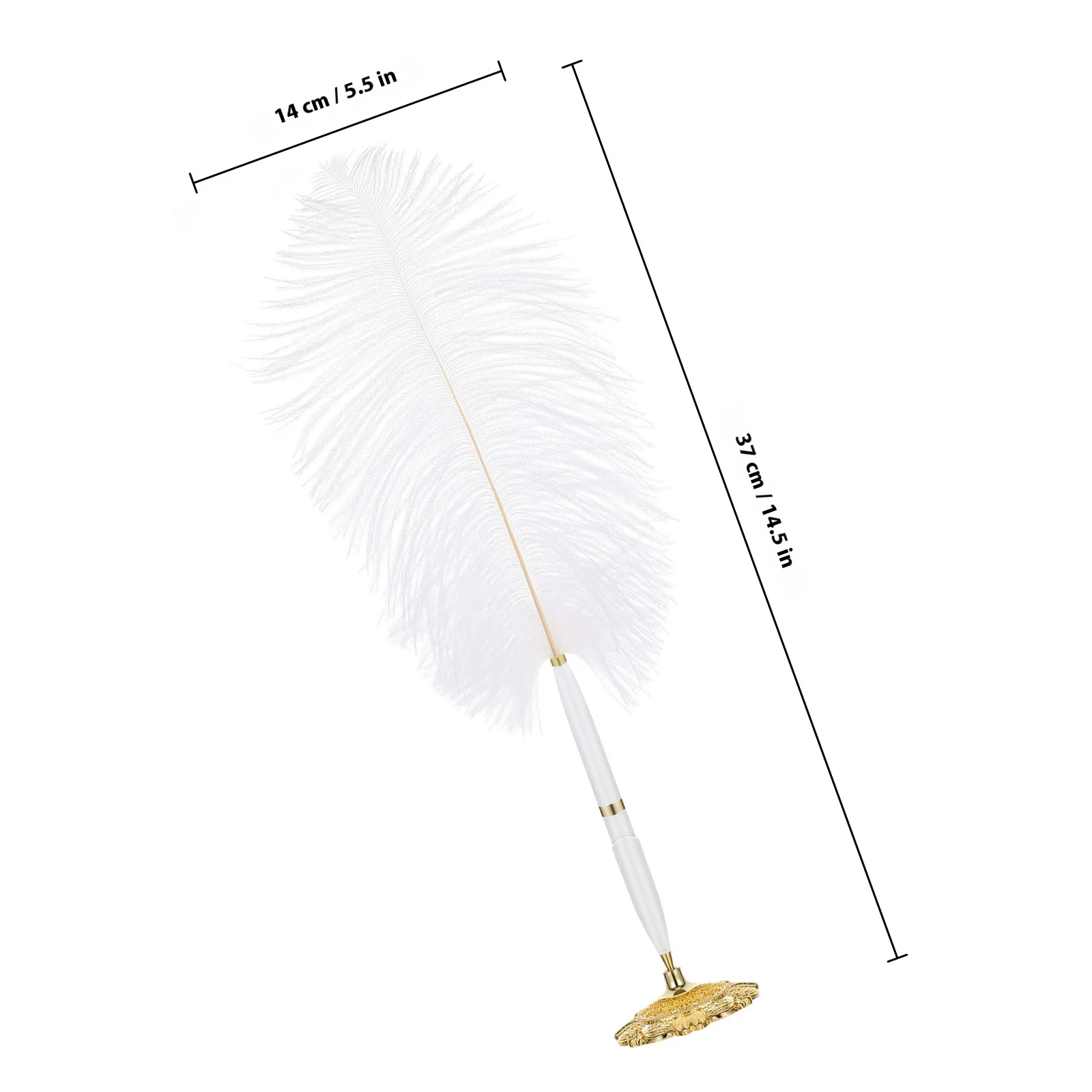 5 قطع قلم ضيوف ريشة قلم ضيوف مع حامل معدني قلم طويل قلم نعام لاستقبال الزفاف