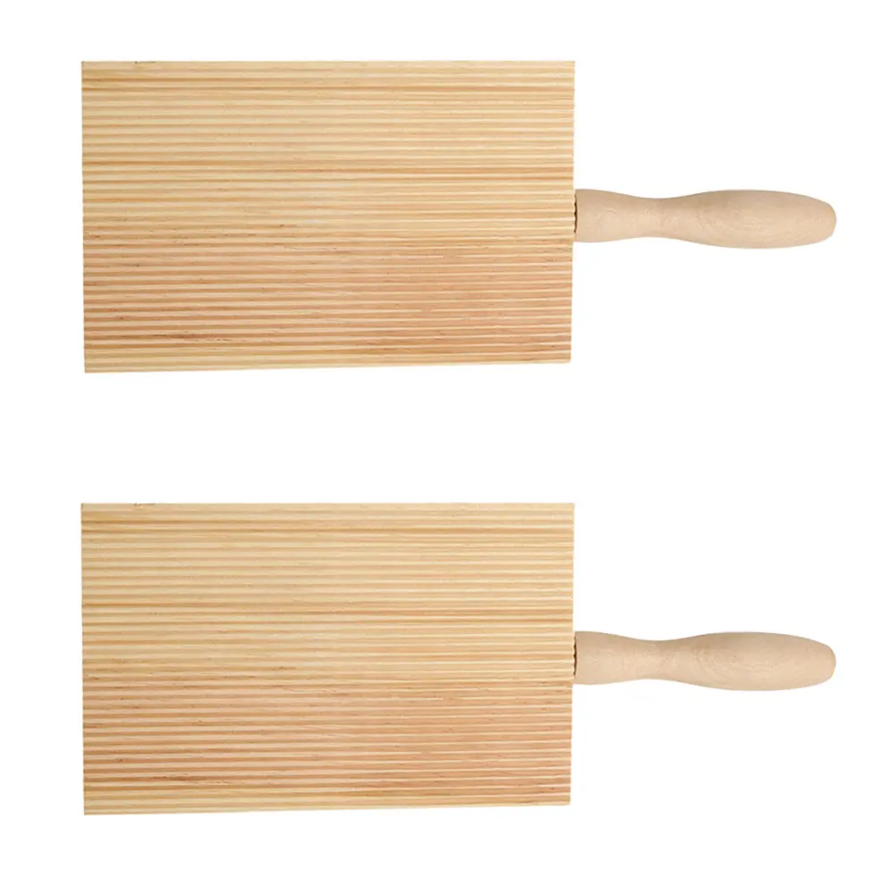 

2 pcs Pasta Maker Wood Shaper Tools for Spaghetti Noodle Cavatelli Kitchen Baking Dough Accessories Durability