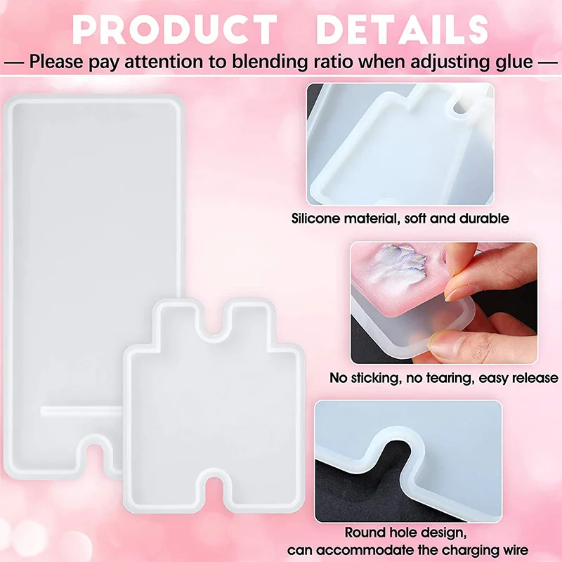 DIY Crystal Epoxy Resin Silicone Mold New Mirror Mobile Phone Holder Epoxy Resin Mold Cellphone Bracket Mobile Stand Jewelry