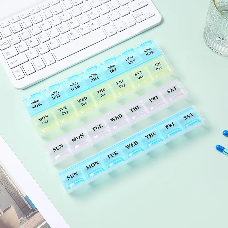 1pc Compartmented Pill Box, Portable Pill Box, Sealed Pill Box, Bag of Mixed Beans