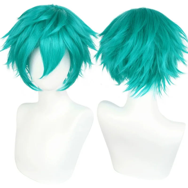 Perruque courte anime avec dessus taquin - Cheveux de cosplay synthétiques pour hommes et femmes - Perruque de costume de personnage d'Halloween texturée et pointue