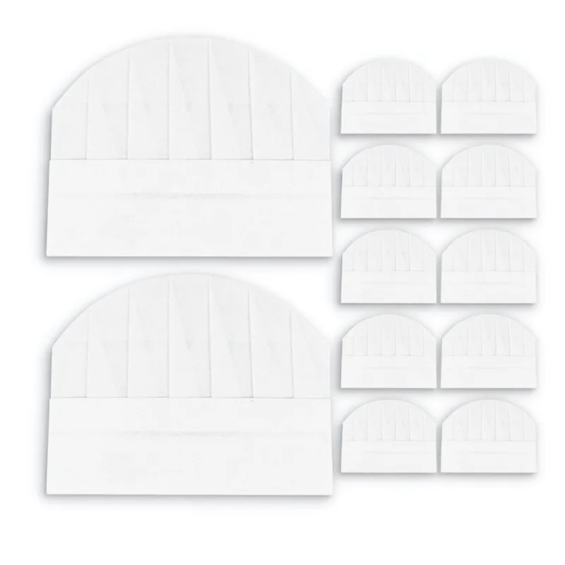 

12 шт., бумажные шапки шеф-повара, одноразовая легкая униформа, кухонная шапка для приготовления пищи, белый простой стиль