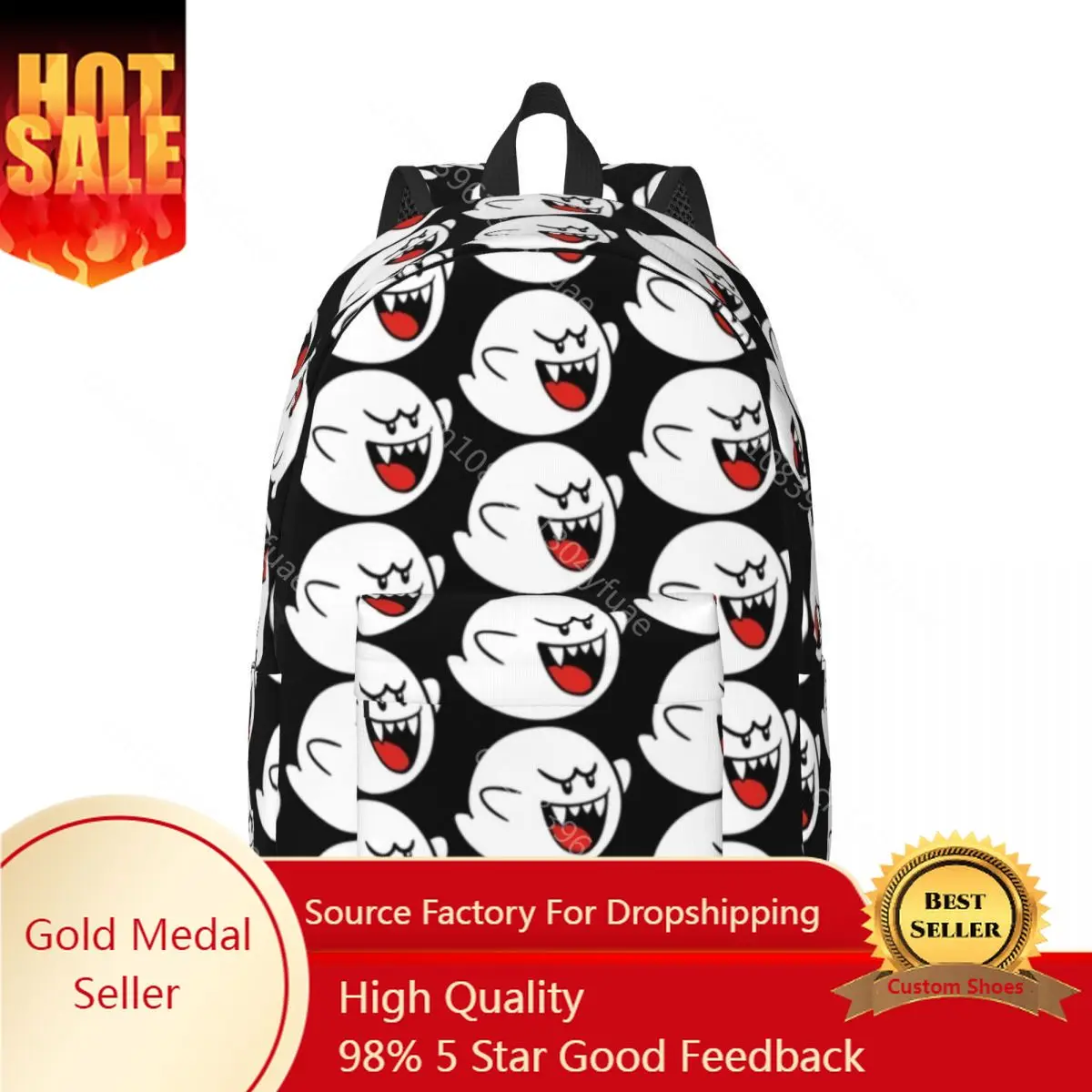 

Cute Ghost Boo Backpack Cartoon Cycling Backpacks Boy Designer Soft School Bags Streetwear Rucksack Xmas Gift