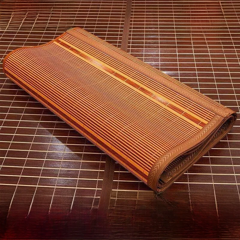 Novo Colchão de Bambu Dupla Face 2026 para Estudantes, Cama Superior e Inferior de Dormitório, Padrão Listrado Dobrável para Quarto de Verão